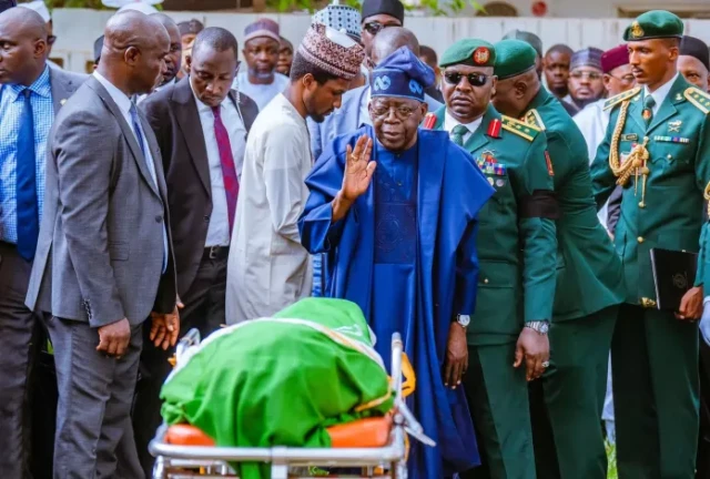 President Bola Ahmed Tinubu bid farewell to Former President Muhammed Buhari